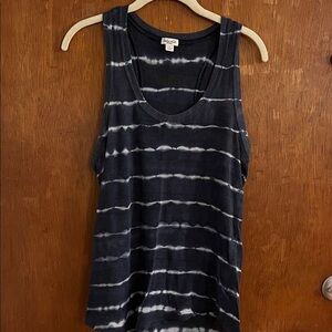 Splendid Navy and White Tie-Dye Tank Top